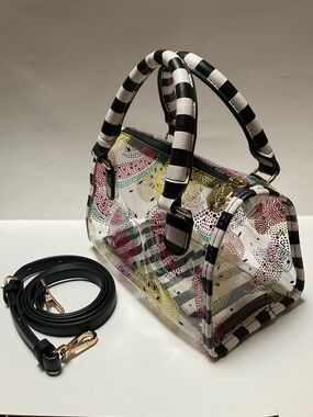 LUV Betsey transparent handbag watermelon black & white Stripes Summer Clear